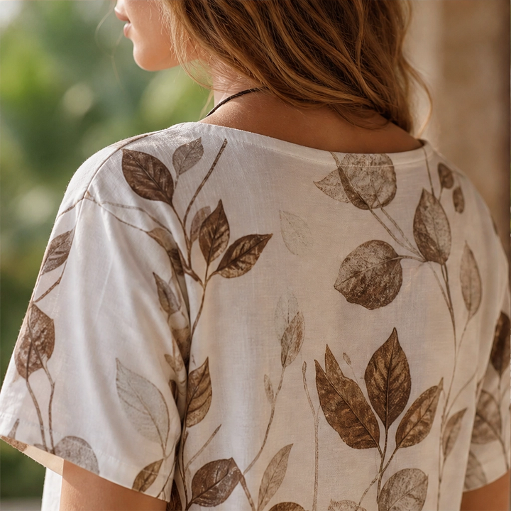 Fernelle – Breathable Botanical Two-Piece Lounge Set with Pendant + 50% OFF