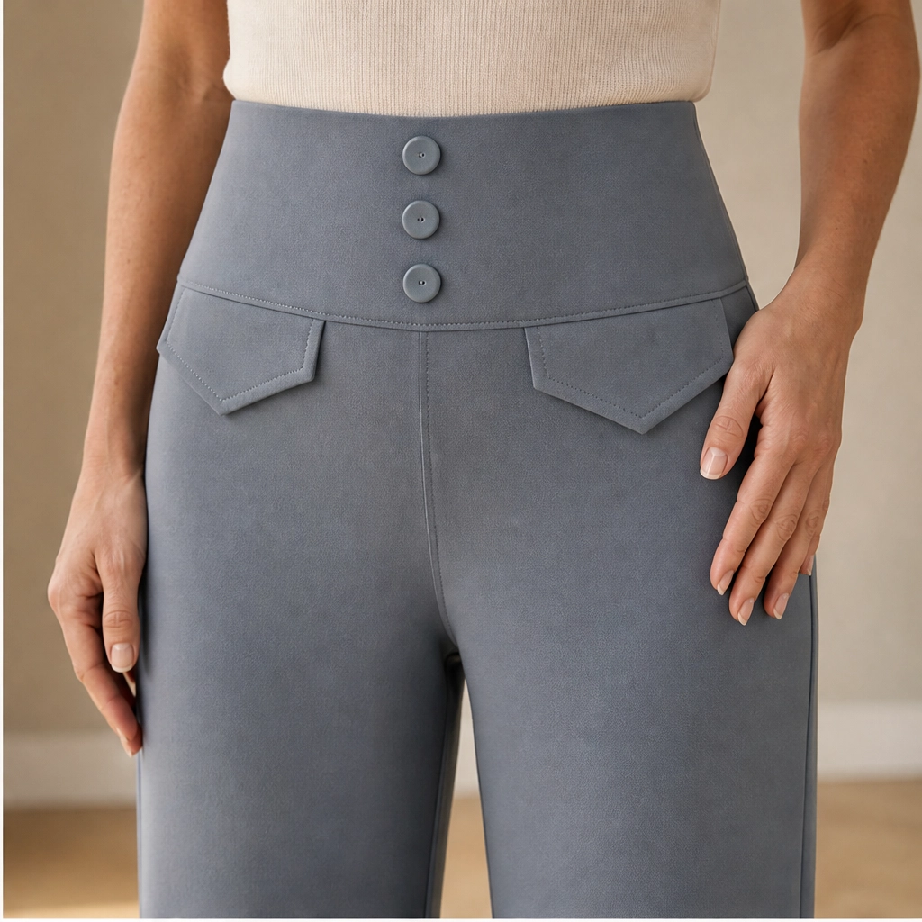 Velura – High-Waist Stretch Wide-Leg Pants with 4 Deep Pockets + 50% OFF