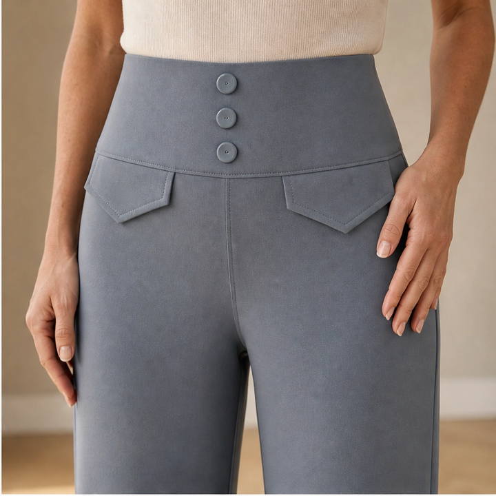 Velura – High-Waist Stretch Wide-Leg Pants with 4 Deep Pockets + 50% OFF