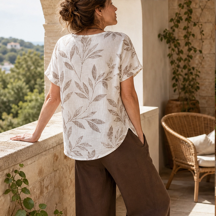 Fernelle – Breathable Botanical Two-Piece Lounge Set with Pendant + 50% OFF
