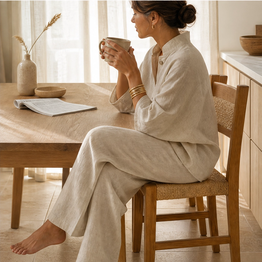 Solance – Batwing Sleeve Blouse &amp; Wide-Leg Pants Two-Piece Set + 50% OFF