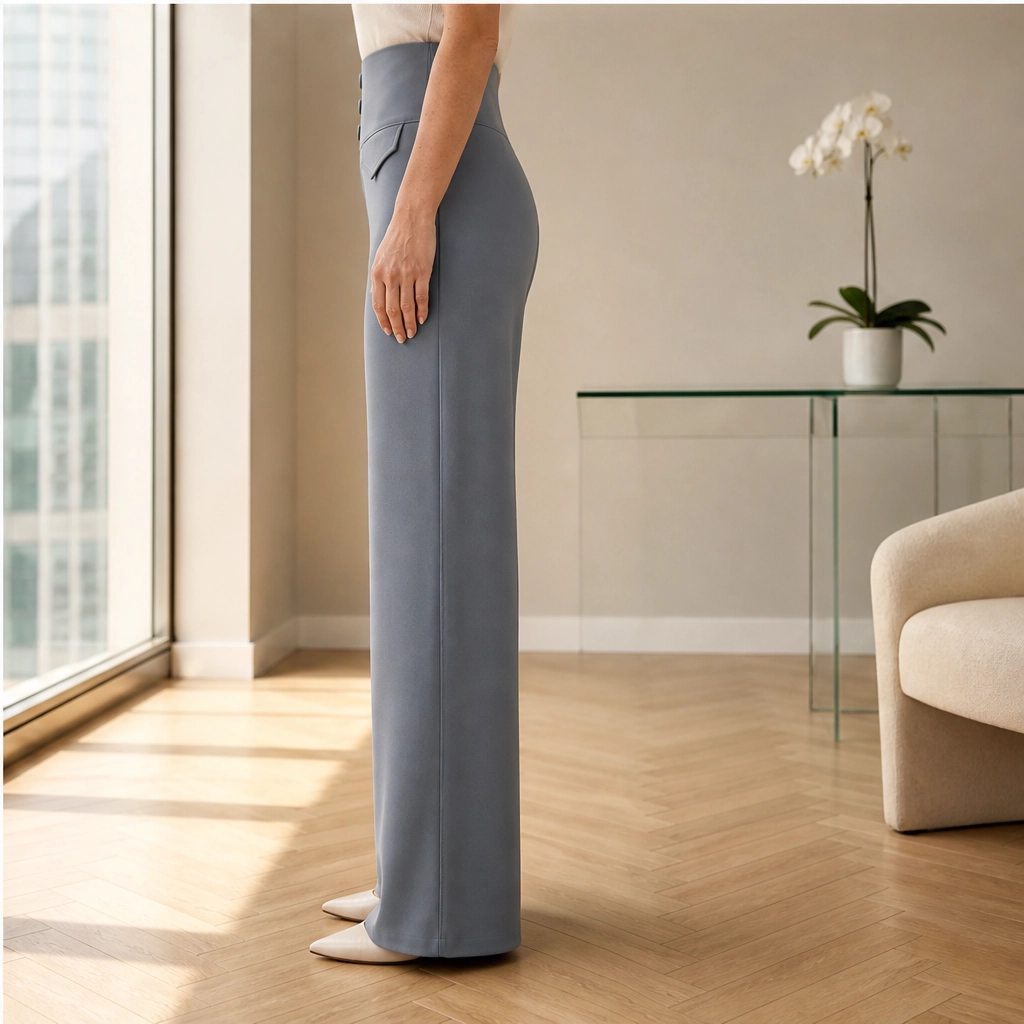 Velura – High-Waist Stretch Wide-Leg Pants with 4 Deep Pockets + 50% OFF