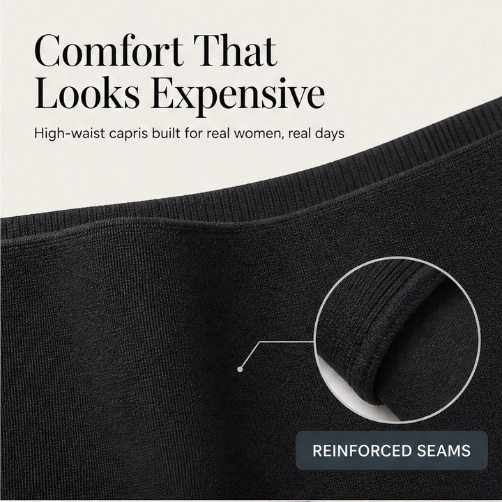 Sereva – High-Waisted Wide-Leg Stretch Capri Pants with Pockets + 50% OFF
