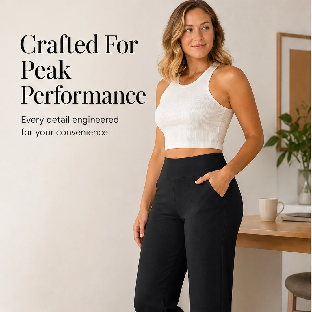 Sereva – High-Waisted Wide-Leg Stretch Capri Pants with Pockets + 50% OFF