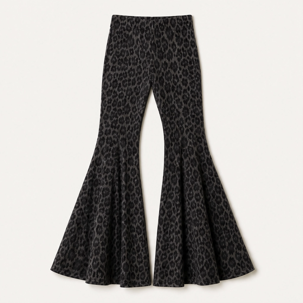 Sableau – Leopard-Print Chiffon Wide-Flare Trousers+ 50% OFF