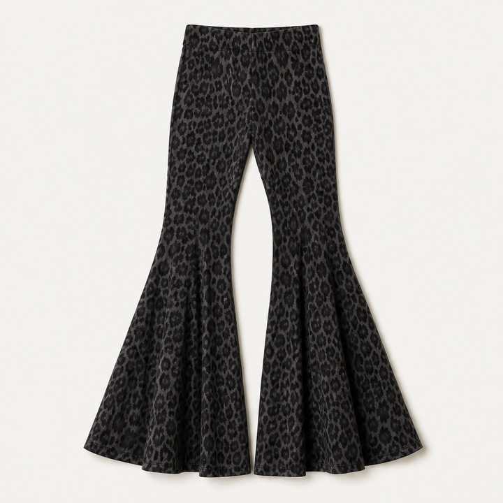 Sableau – Leopard-Print Chiffon Wide-Flare Trousers+ 50% OFF
