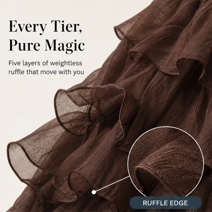 Solará – Lightweight Tiered Ruffle Chiffon Mini Dress + 50% OFF