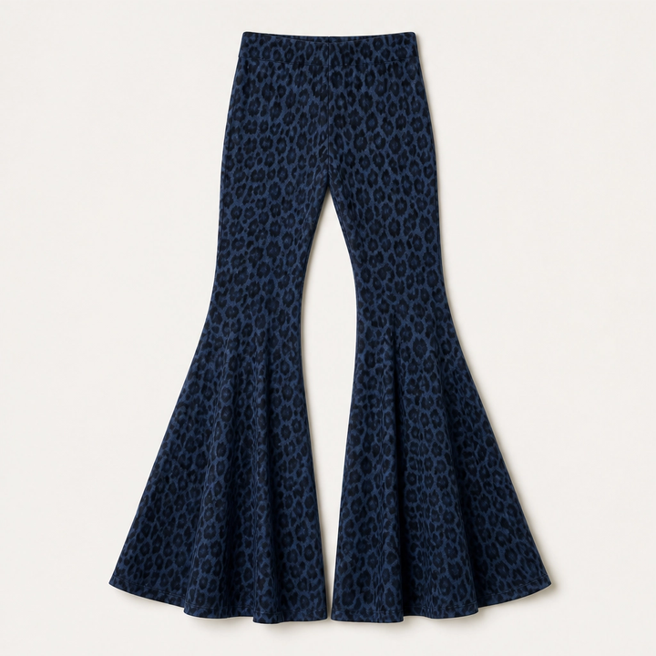 Sableau – Leopard-Print Chiffon Wide-Flare Trousers+ 50% OFF