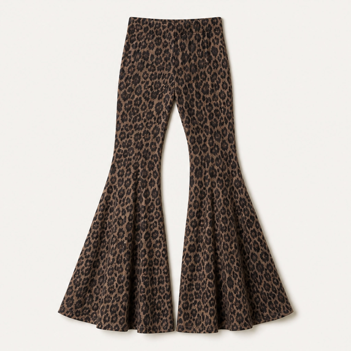 Sableau – Leopard-Print Chiffon Wide-Flare Trousers+ 50% OFF