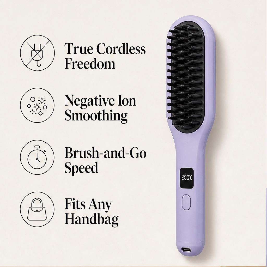 Lustre – Cordless Heated Straightening Comb with Ionic Care &amp; 30-Second Heat-Up + 50% OFF
