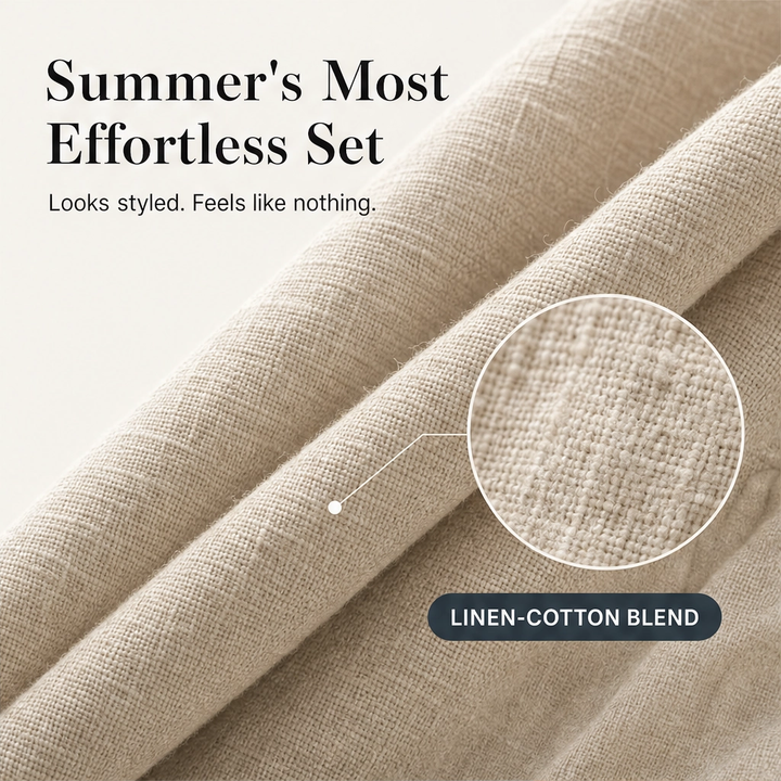 Willowen – Breathable Cotton-Linen High-Low 2-Piece Boho Summer Set + 50% OFF