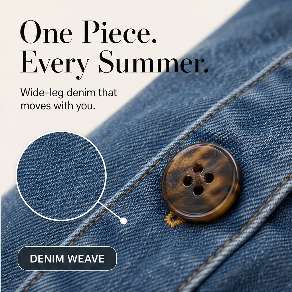 Willowdrift – Button-Front Wide-Leg Denim Jumpsuit + 50% OFF