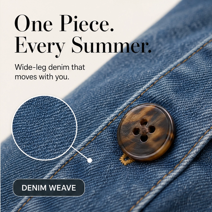 Willowdrift – Button-Front Wide-Leg Denim Jumpsuit + 50% OFF