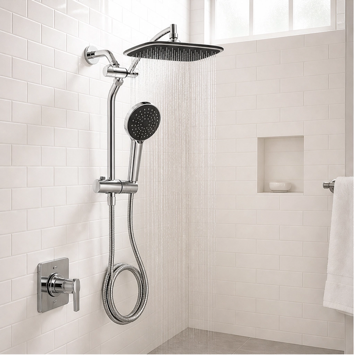 Monsora – 3-Way Air-In Rainfall &amp; Handheld High-Pressure Shower Head Combo + 50% OFF