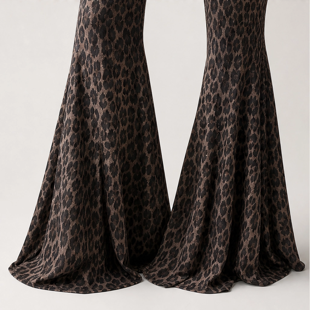 Sableau – Leopard-Print Chiffon Wide-Flare Trousers+ 50% OFF