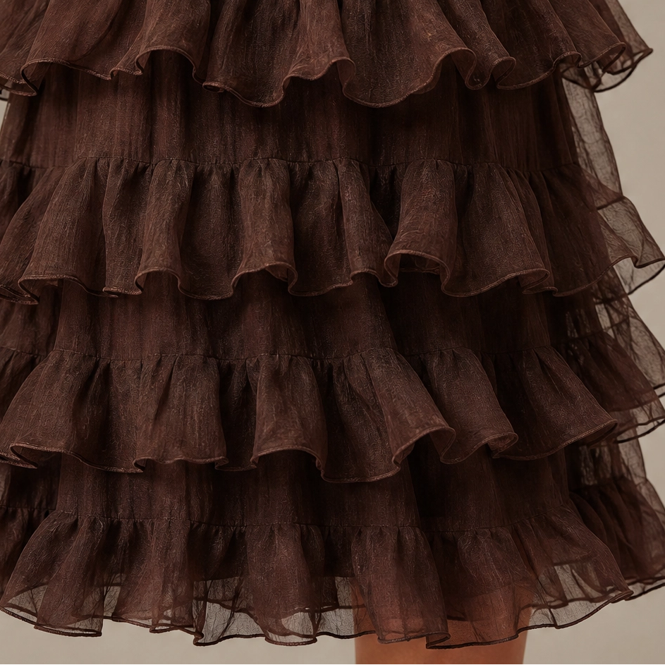 Solará – Lightweight Tiered Ruffle Chiffon Mini Dress + 50% OFF