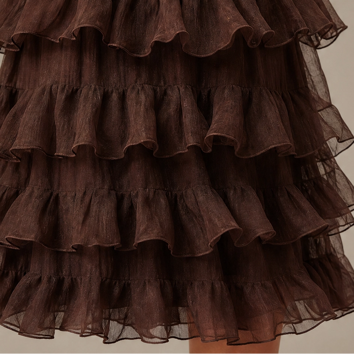 Solará – Lightweight Tiered Ruffle Chiffon Mini Dress + 50% OFF