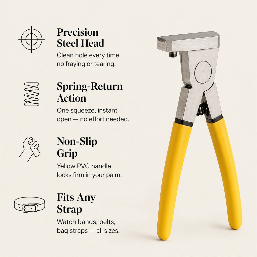 Punchwell – Portable Leather Hole Punch Plier for Watch Straps, Belts &amp; Shoes + 50% OFF