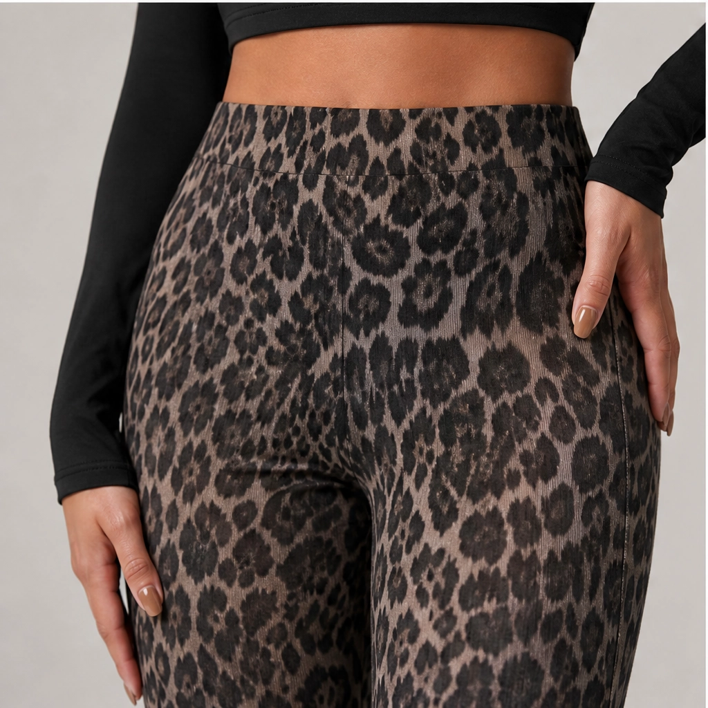 Sableau – Leopard-Print Chiffon Wide-Flare Trousers+ 50% OFF