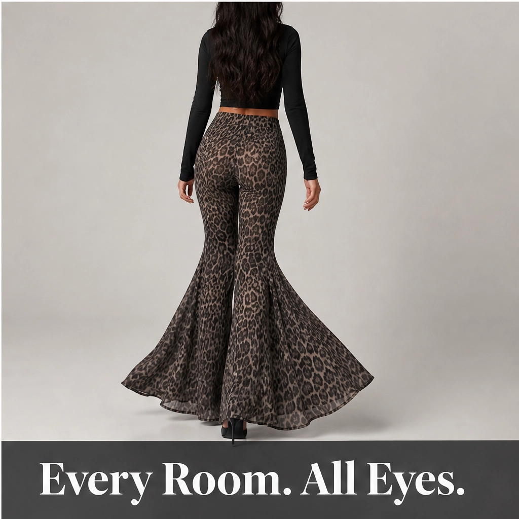 Sableau – Leopard-Print Chiffon Wide-Flare Trousers+ 50% OFF