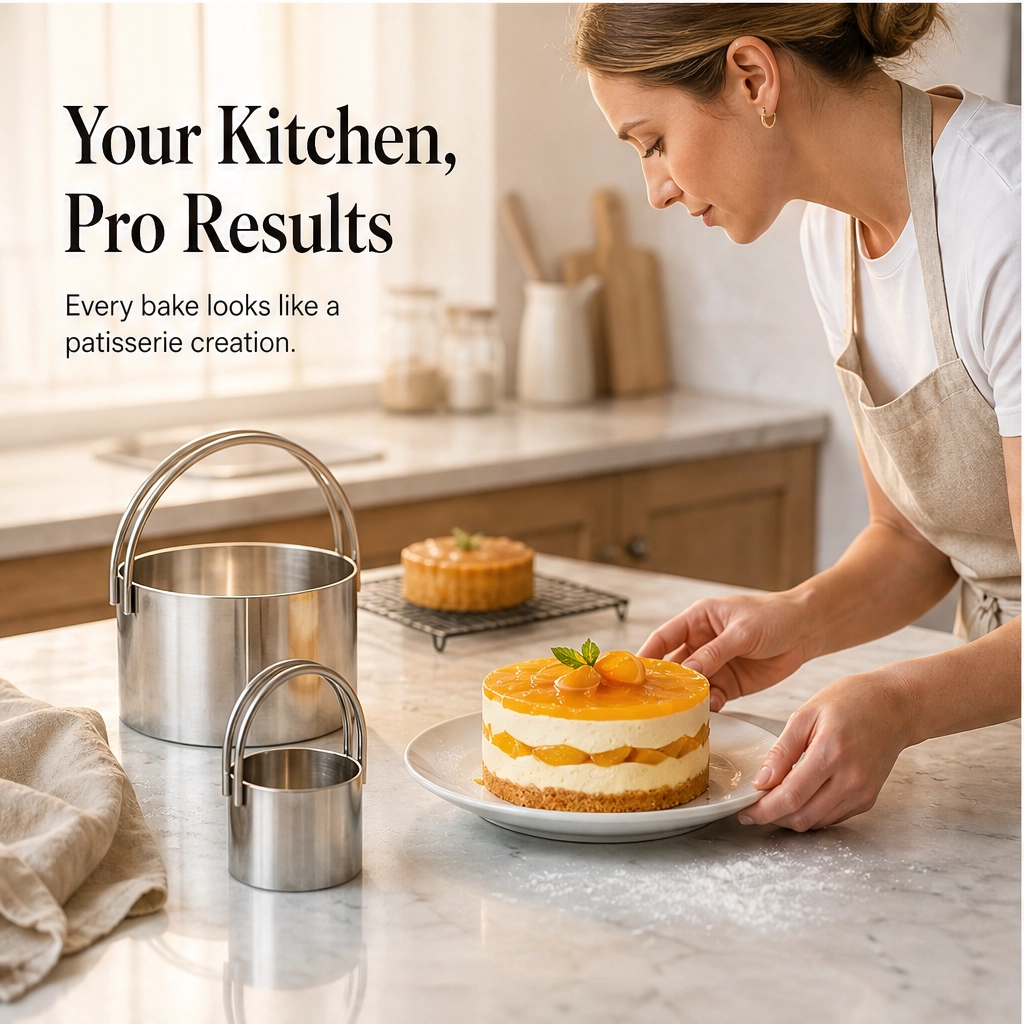 Hearthen – Sharp-Edge 5-Piece Stainless Steel Pastry &amp; Biscuit Cutter Set + 50% OFF