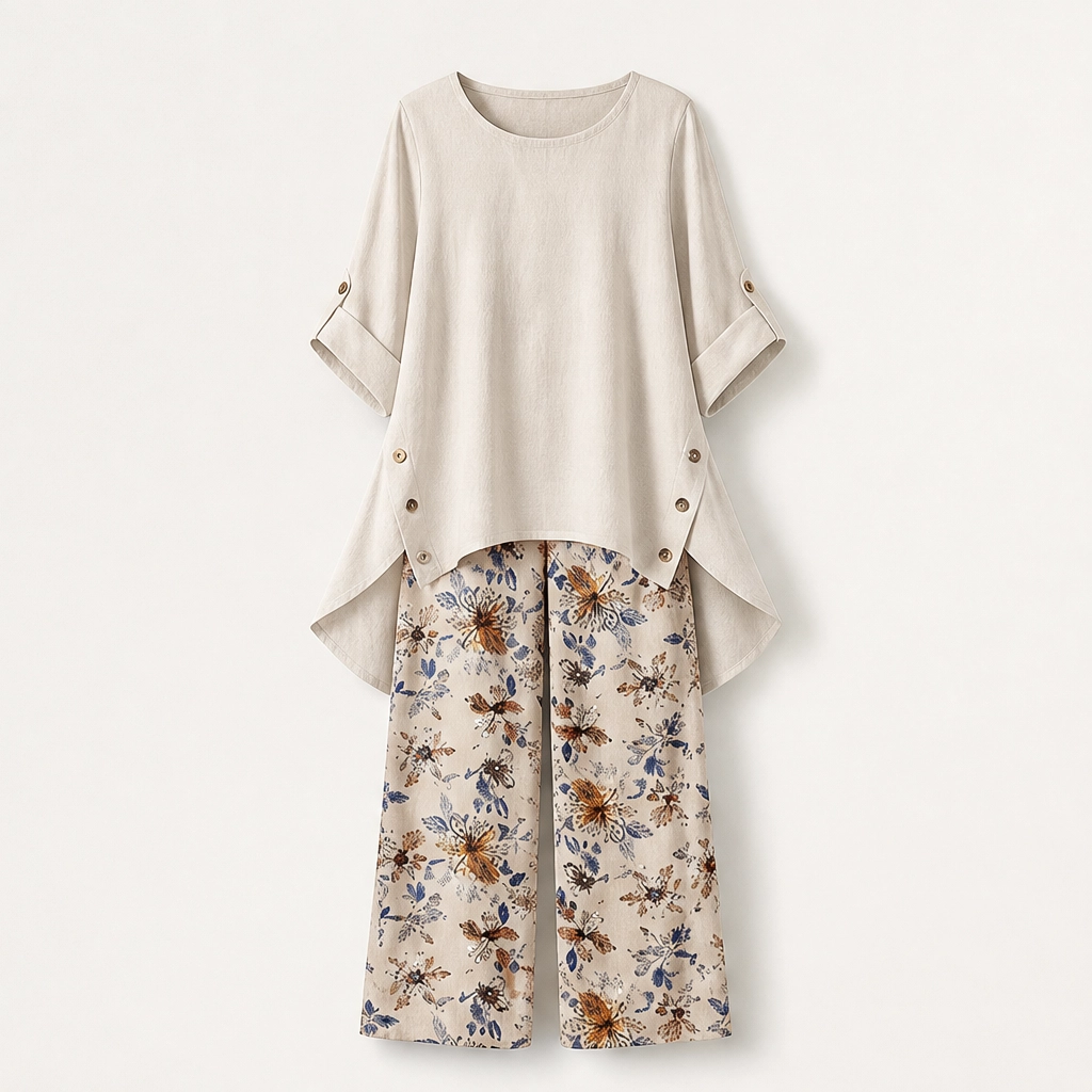 Willowen – Breathable Cotton-Linen High-Low 2-Piece Boho Summer Set + 50% OFF