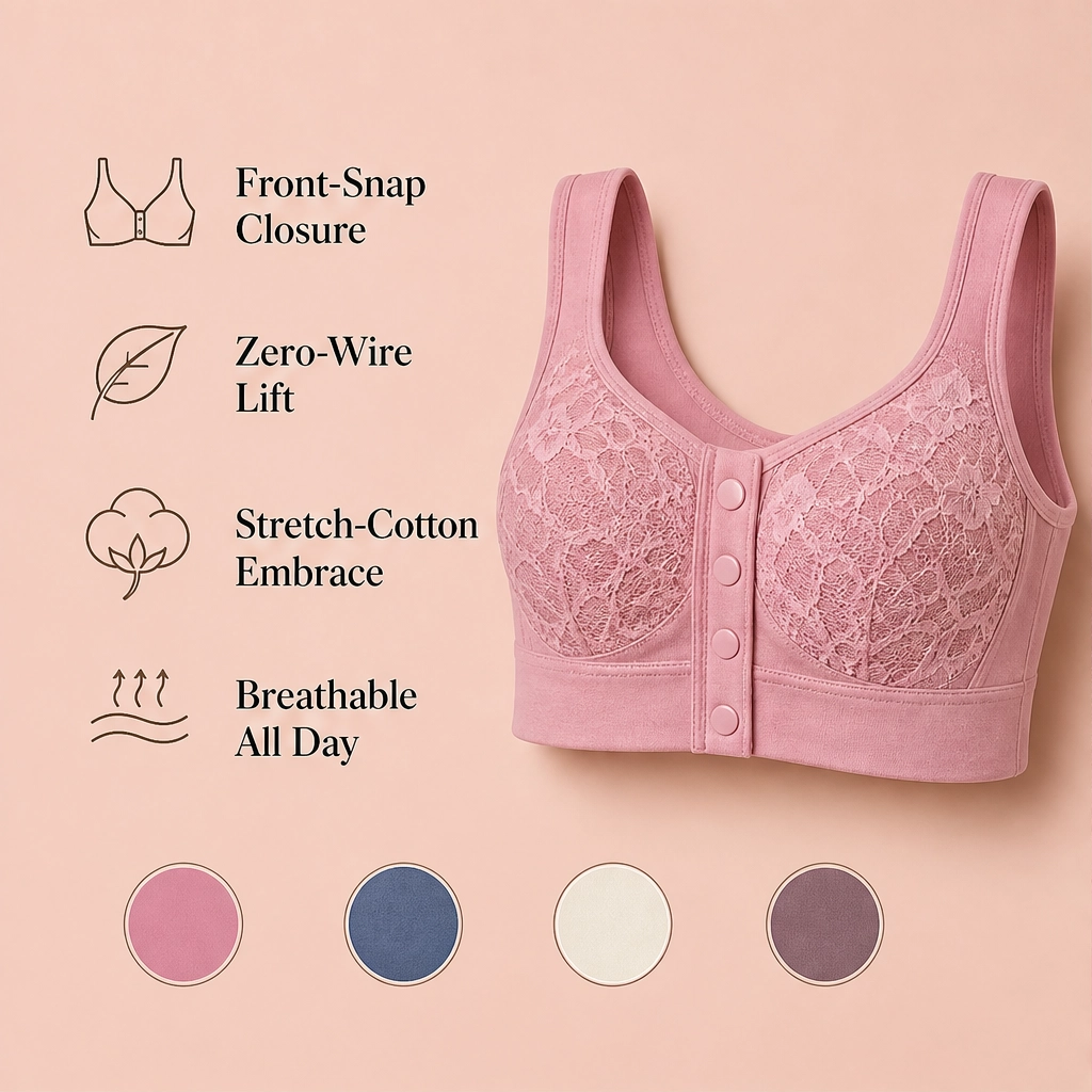 Calla – Wireless Front-Button Full-Support Comfort Bra + 1+1 FREE