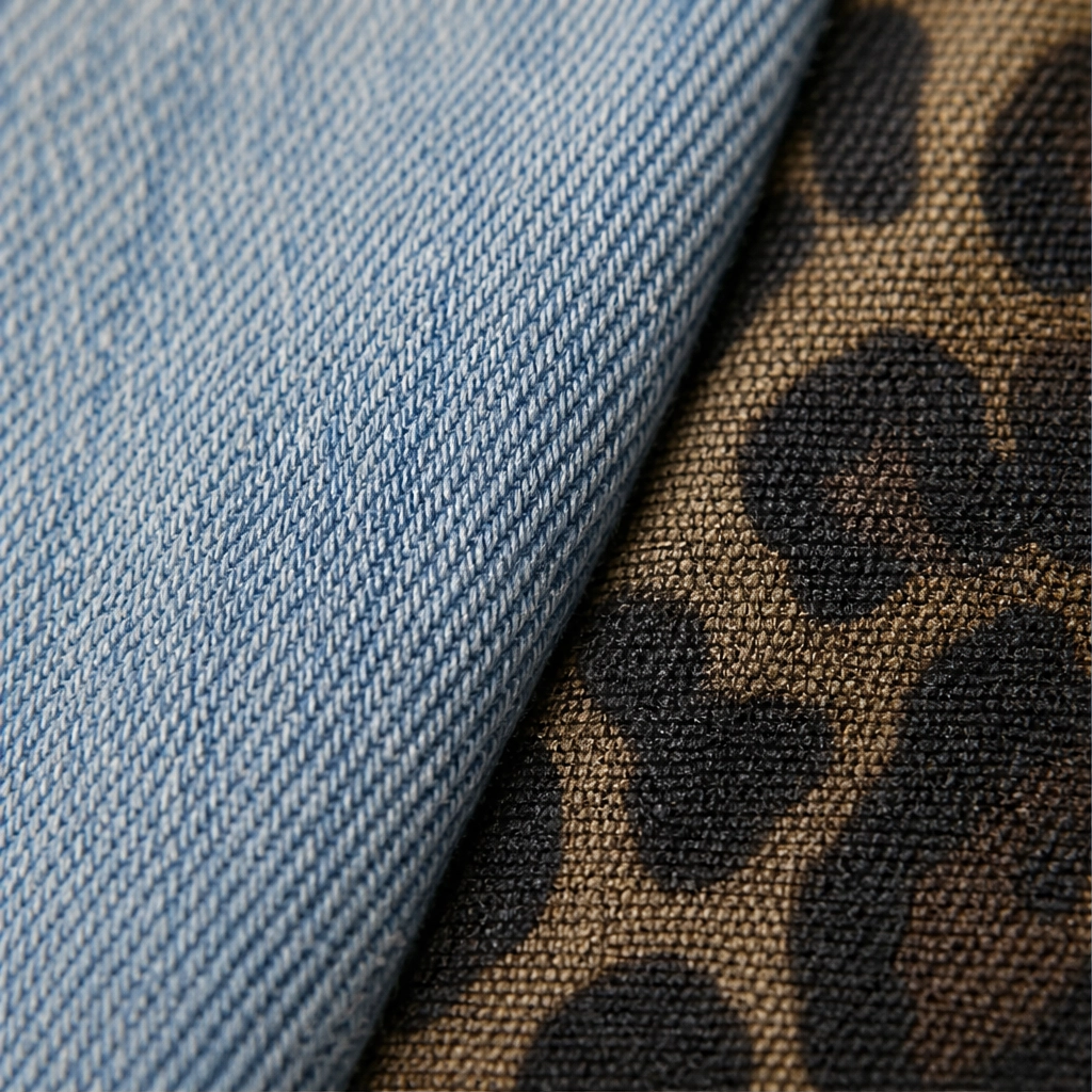 Prowl – Leopard Patchwork Wide-Leg Cotton Jeans + 50% OFF