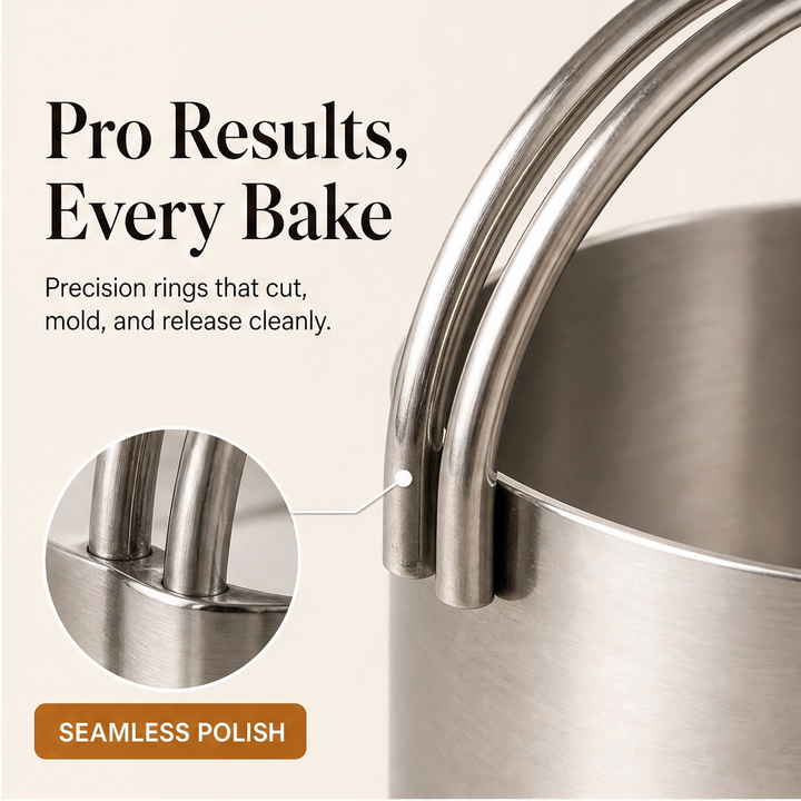 Hearthen – Sharp-Edge 5-Piece Stainless Steel Pastry &amp; Biscuit Cutter Set + 50% OFF
