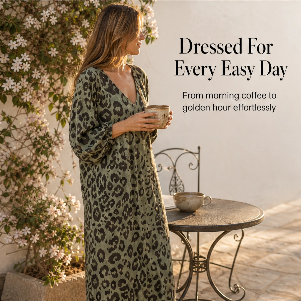 Wrenly – Flowy V-Neck Maxi Dress with Hidden Pockets + 50% OFF