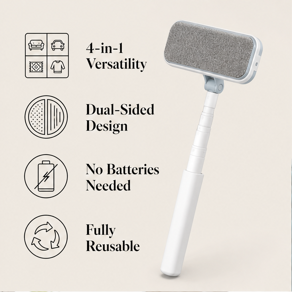 Furlift – Reusable Dual-Texture Pet Hair Remover Brush with Long Handle + 50% OFF features