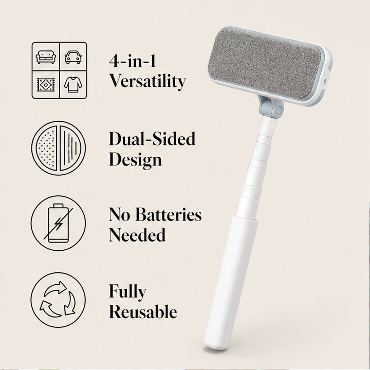 Furlift – Reusable Dual-Texture Pet Hair Remover Brush with Long Handle + 50% OFF features