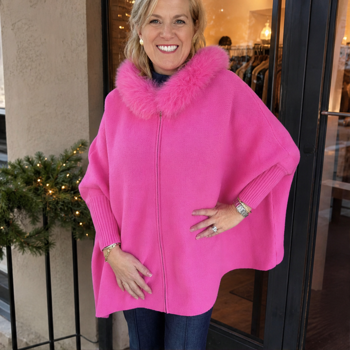 Vailfur – Faux Fox Fur Collar Cozy Cape Poncho + 50% OFF lifestyle