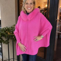 Vailfur – Faux Fox Fur Collar Cozy Cape Poncho + 50% OFF