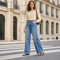 Millcroft – High-Rise Stretch Denim Wide-Leg Jeans + 50% OFF