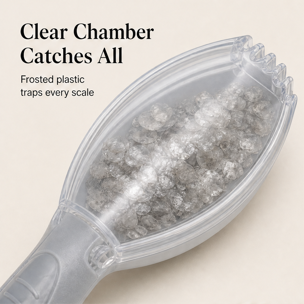 Scalewick – Mess-Free Serrated Fish Scale Scraper with Catch Chamber + 50% OFF detail