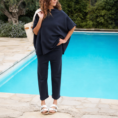 Calmora – Batwing Capelet Top and Wide Leg Pants Set + 50% OFF