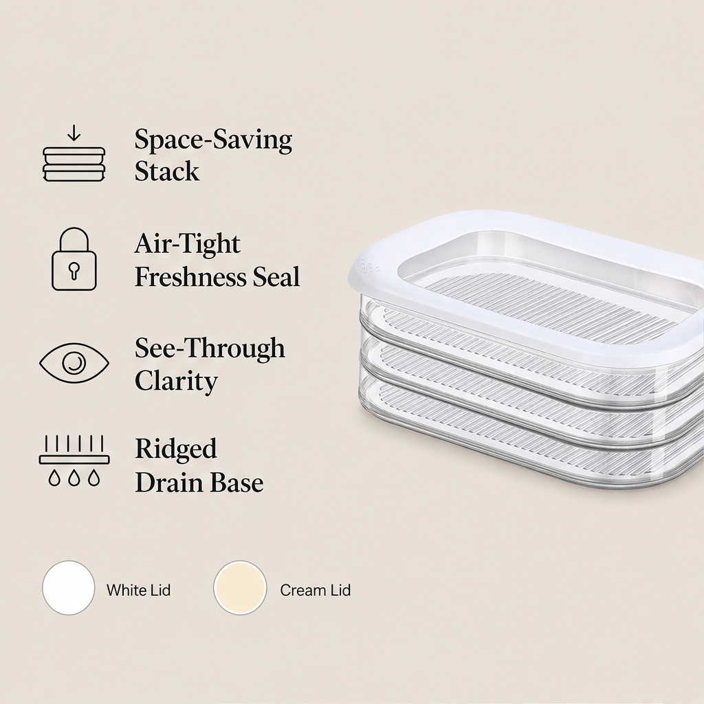 Stackwell – Airtight Stacking Fridge Storage Containers with Lid + 50% OFF features