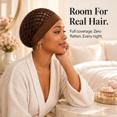 Curlanest – Roomy Mesh 3-Pack Satin-Band Hair Caps for Curls & Braids + 50% OFF