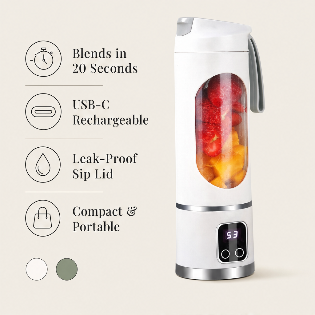 Sipwell – Cordless USB-C Rechargeable Personal Blender + 50% OFF features