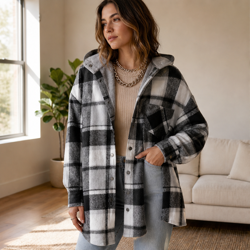 Hearthfold – Cozy Plaid Sherpa-Lined Hooded Jacket + 50% OFF lifestyle