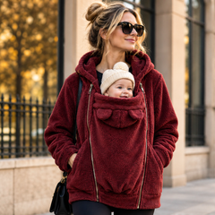 Kindlewrap – Babywearing Sherpa Fleece Hoodie with Zip Carrier Pouch + 50% OFF