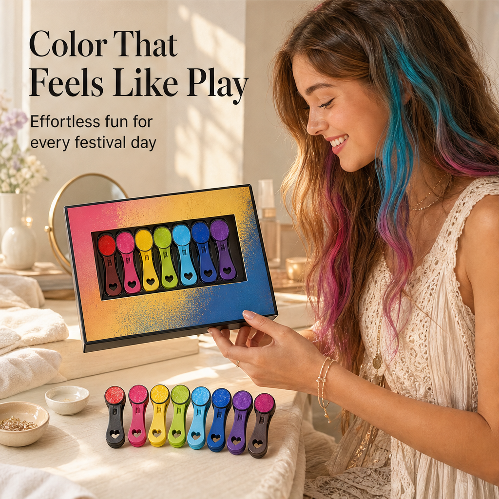 Chalklet – 12-Color Clamp-On Temporary Hair Chalk Set + 50% OFF features