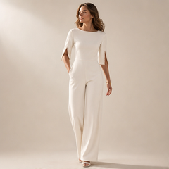 Ashcroft Muse – Beaded Cuff Slim-Waist Wide Leg Jumpsuit