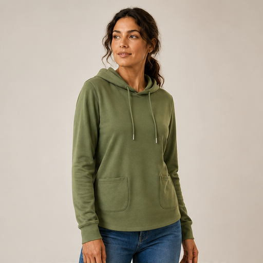 Wrenfold – Soft Jersey Knit Drawstring Hoodie with Front Pockets + 50% OFF lifestyle