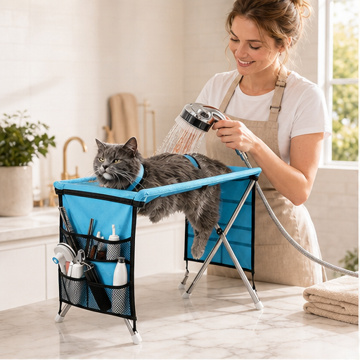 Calmora – 2-in-1 Foldable Grooming Table &amp; Hammock for Pets lifestyle