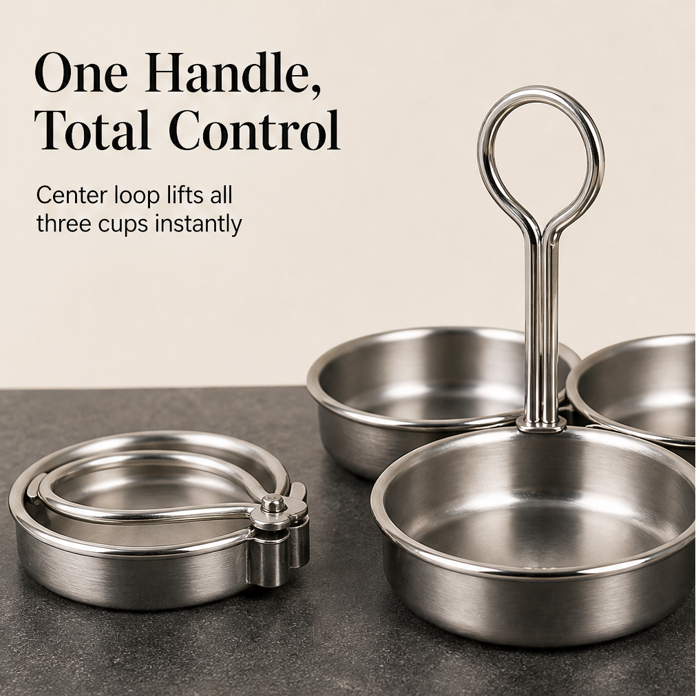 Yolkcraft – 304 Stainless Steel 3-Cup Egg Steamer with Lift Handle + 50% OFF detail
