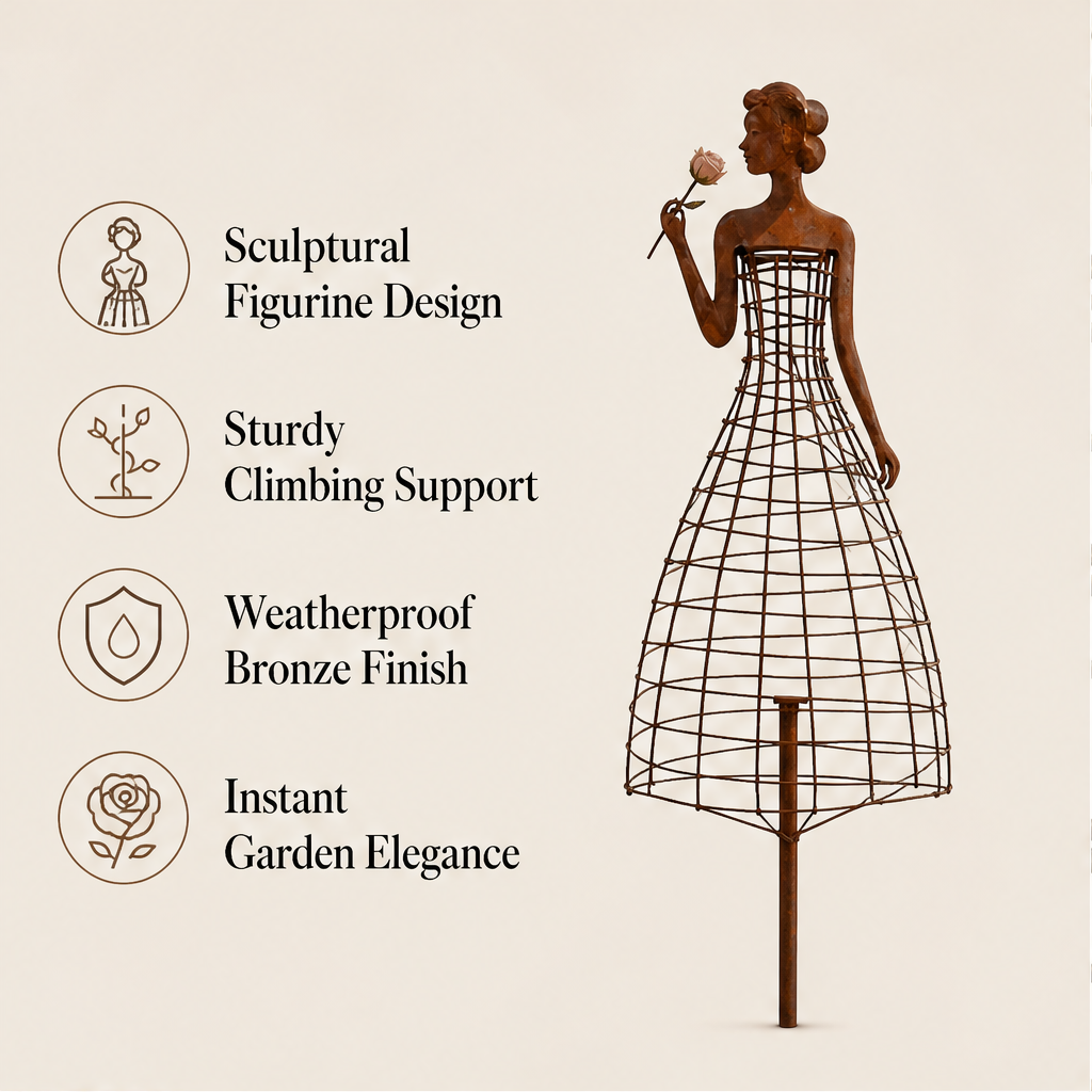Belloria – Rose Vine Dress Sculpture Plant Support + 50% OFF features