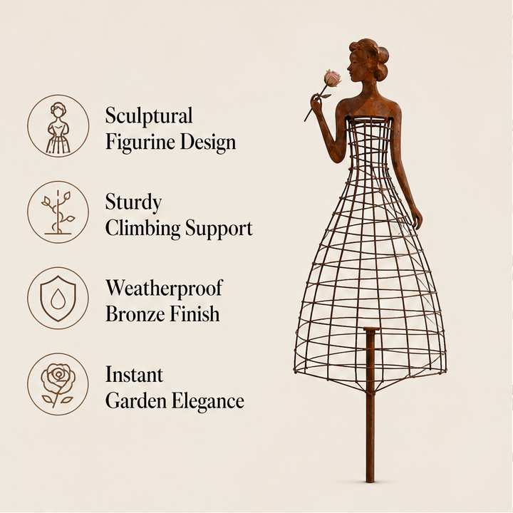 Belloria – Rose Vine Dress Sculpture Plant Support + 50% OFF features