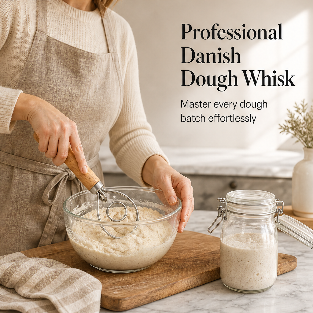 Oakstir – Professional Danish Dough Whisk for Sourdough & Bread + 50% OFF features
